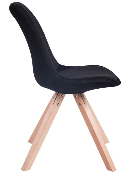 Conjunto de 4 sillas Toulouse terciopelo cuadrado natura, negro