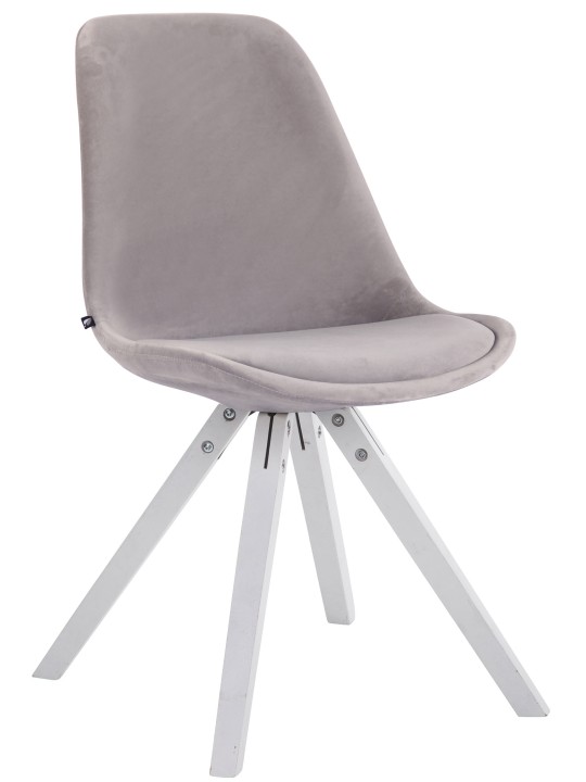 Juego de 4 sillas cuadradas de terciopelo Toulouse, gris Juego de 4 sillas cuadradas de terciopelo Toulouse, gris