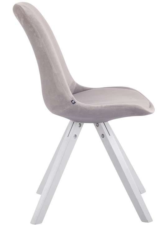 Juego de 4 sillas cuadradas de terciopelo Toulouse, gris Juego de 4 sillas cuadradas de terciopelo Toulouse, gris