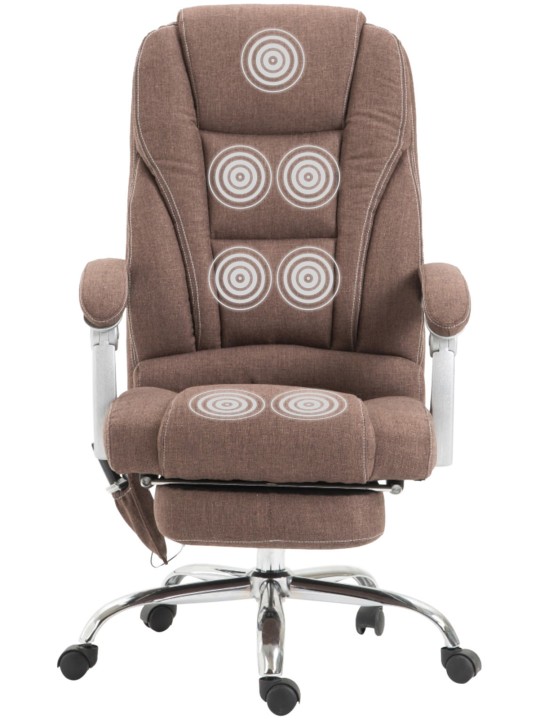 Silla de oficina Pacific tela con función masaje, marrón