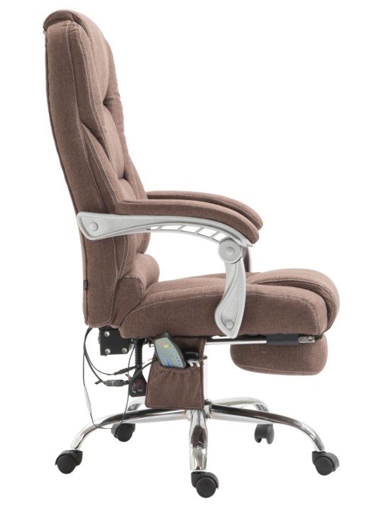 Silla de oficina Pacific tela con función masaje, marrón