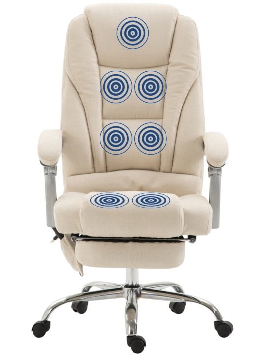 Silla de oficina Pacific tela con función masaje, crema