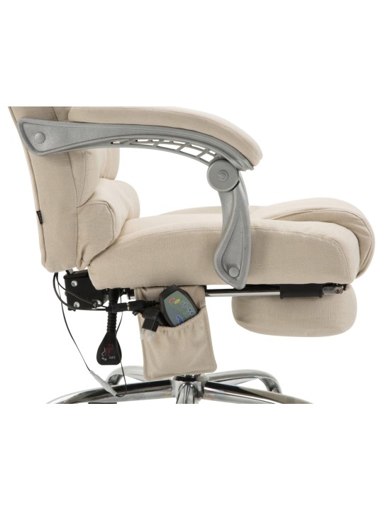 Silla de oficina Pacific tela con función masaje, crema