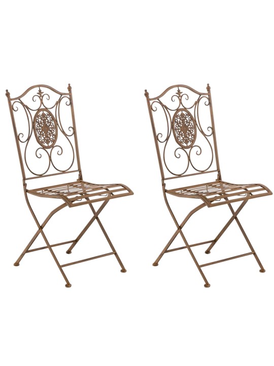 Conjunto de 2 sillas Sibell, marrón antiguo Conjunto de 2 sillas Sibell, marrón antiguo