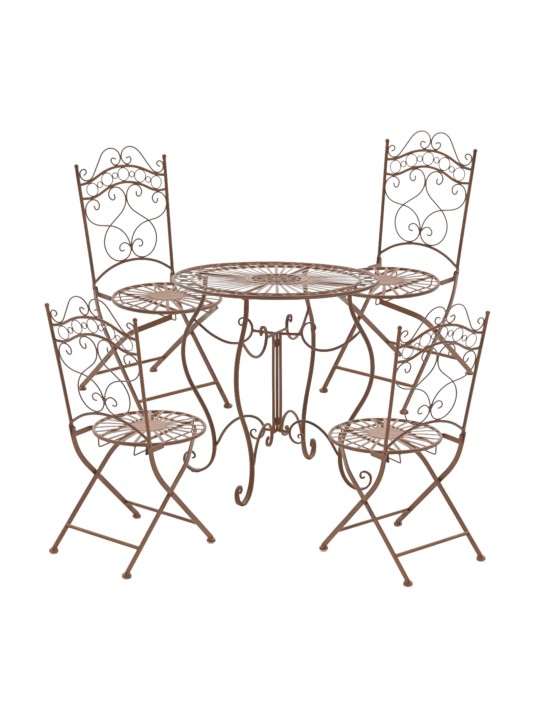 Juego de 2 sillas de jardín Kiran, marrón antiguo