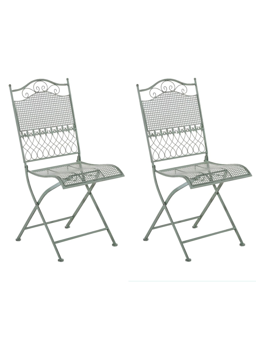 Juego de 2 sillas de jardín Kiran, verde antiguo