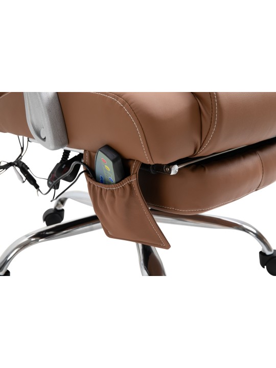 Silla de oficina Pacific con función de masaje, marrón claro