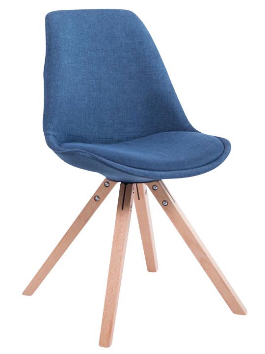 Juego de 4 sillas de visita tela Toulouse Square Natura, azul