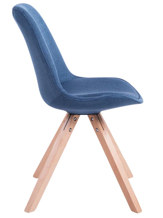 Juego de 4 sillas de visita tela Toulouse Square Natura, azul