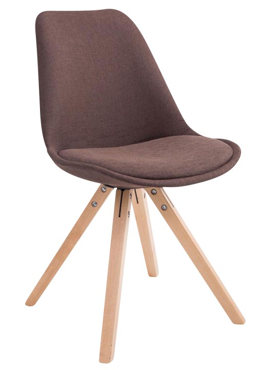 Juego de 4 sillas de visita tela Toulouse Square Natura, marrón