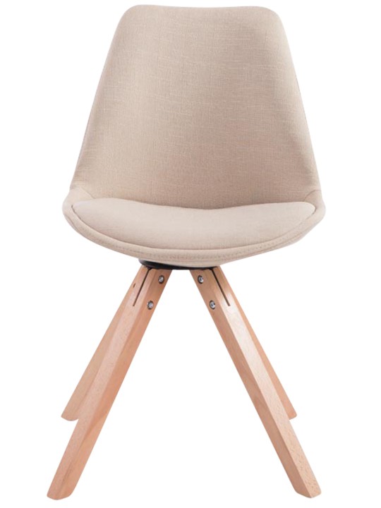 Juego de 4 sillas de visita tela Toulouse Square Natura, crema