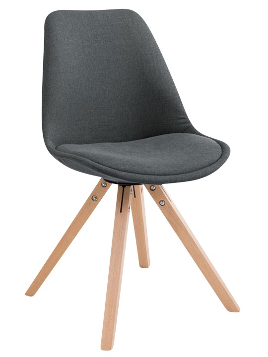 Juego de 4 sillas de visita tela Toulouse Square Natura, gris oscuro