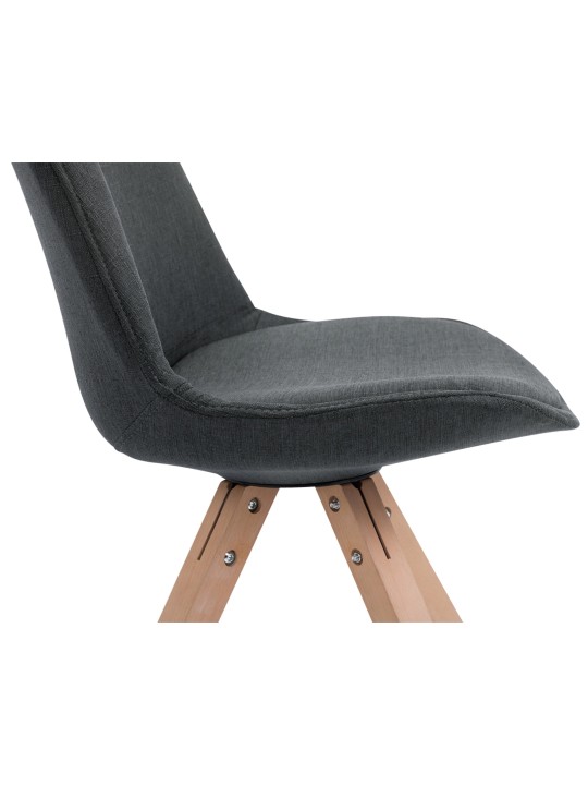 Juego de 4 sillas de visita tela Toulouse Square Natura, gris oscuro