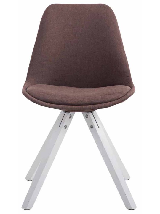 Juego de 4 sillas de visita tela Toulouse Square, marrón