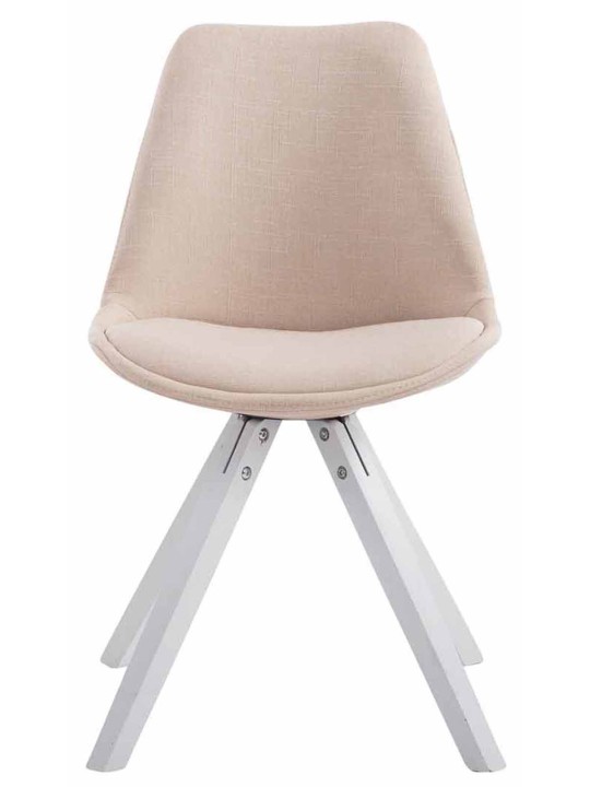 Juego de 4 sillas de visita tela Toulouse Square, crema