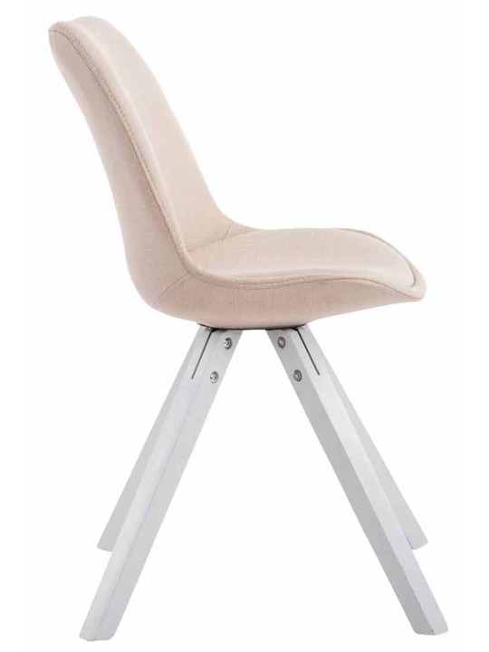 Juego de 4 sillas de visita tela Toulouse Square, crema