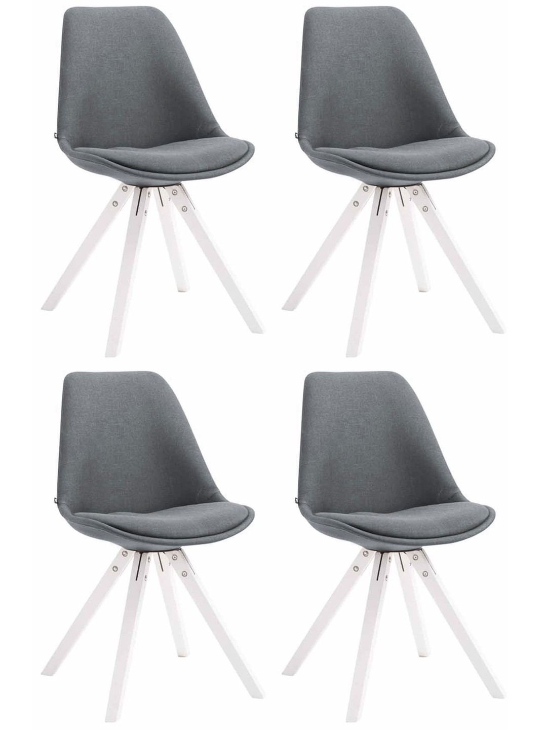 Juego de 4 sillas de visita tela Toulouse Square, gris oscuro