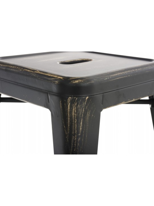 Juego de 4 taburetes Armin, negro-oro