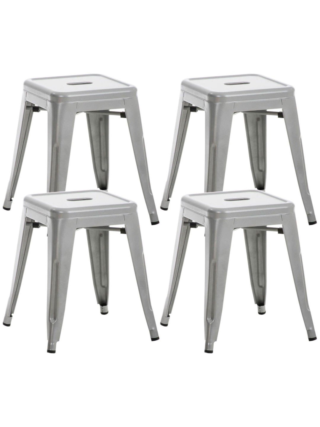 Juego de 4 taburetes Armin, plata