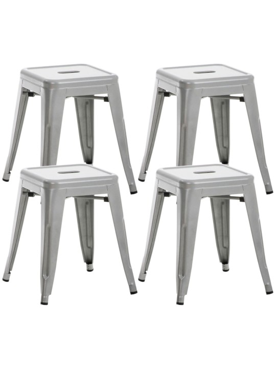 Juego de 4 taburetes Armin, plata Juego de 4 taburetes Armin, plata