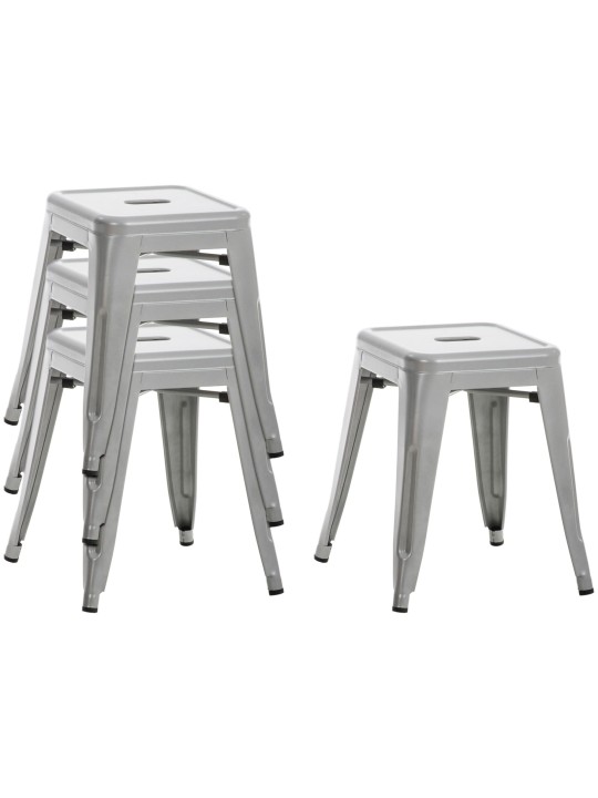 Juego de 4 taburetes Armin, plata Juego de 4 taburetes Armin, plata