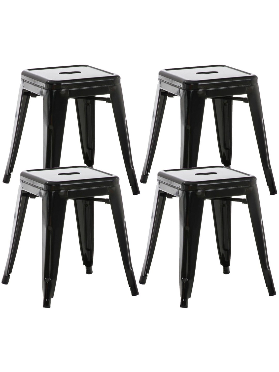 Juego de 4 taburetes Armin, negro