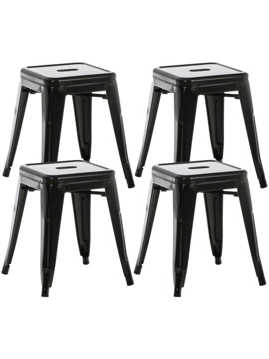 Juego de 4 taburetes Armin, negro