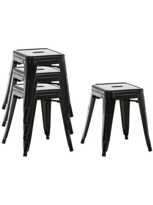 Juego de 4 taburetes Armin, negro