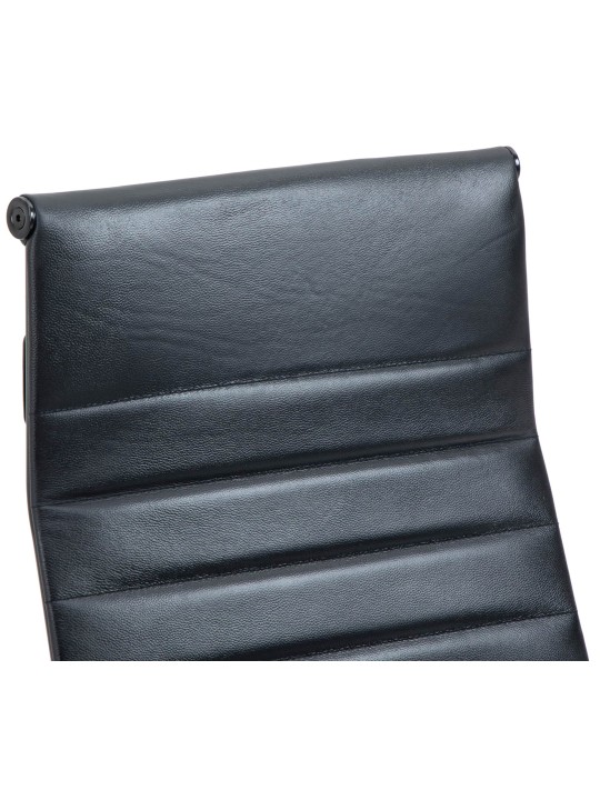 Silla de oficina Columbus cuero auténtico, negro/negro