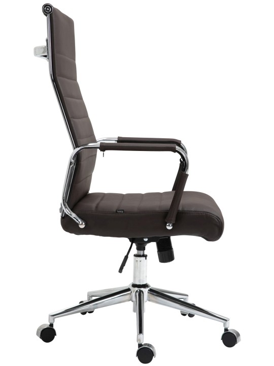 Silla de oficina Columbus cuero auténtico, marrón