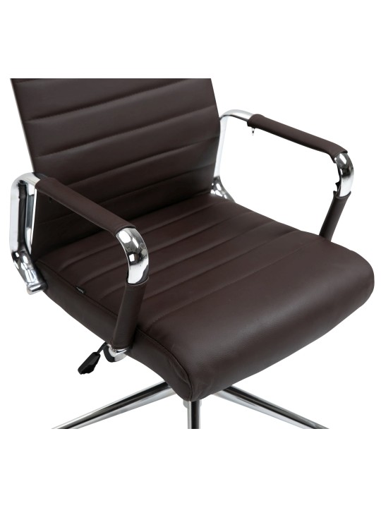 Silla de oficina Columbus cuero auténtico, marrón