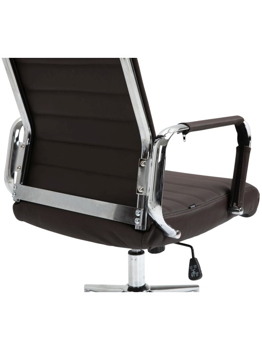 Silla de oficina Columbus cuero auténtico, marrón