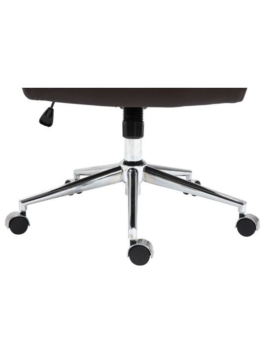 Silla de oficina Columbus cuero auténtico, marrón