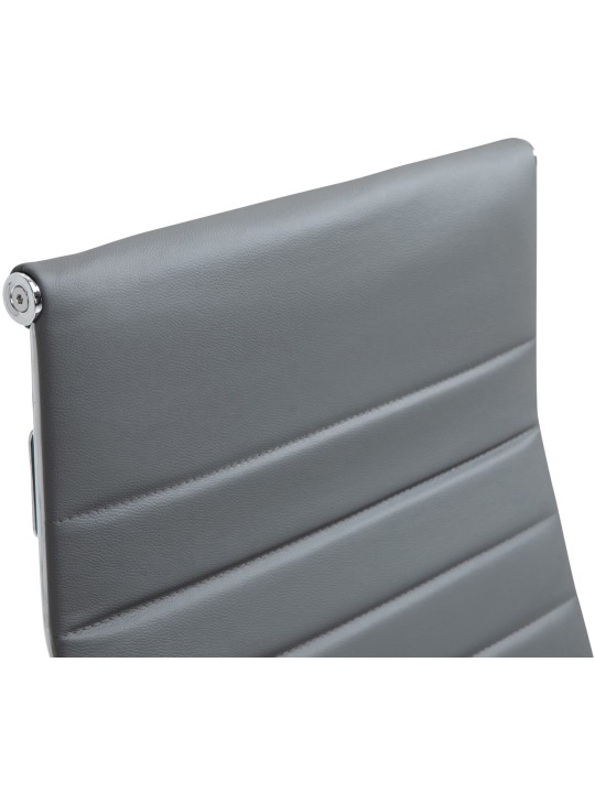 Silla de oficina Columbus cuero auténtico, gris