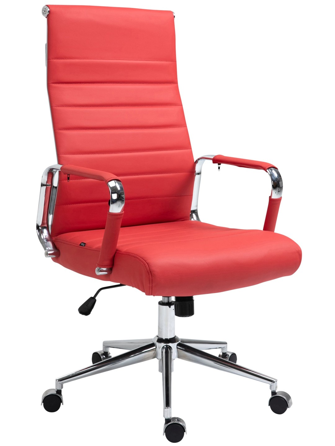 Silla de oficina Columbus cuero auténtico, rojo