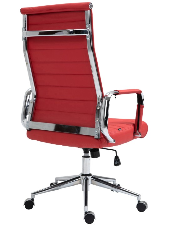 Silla de oficina Columbus cuero auténtico, rojo