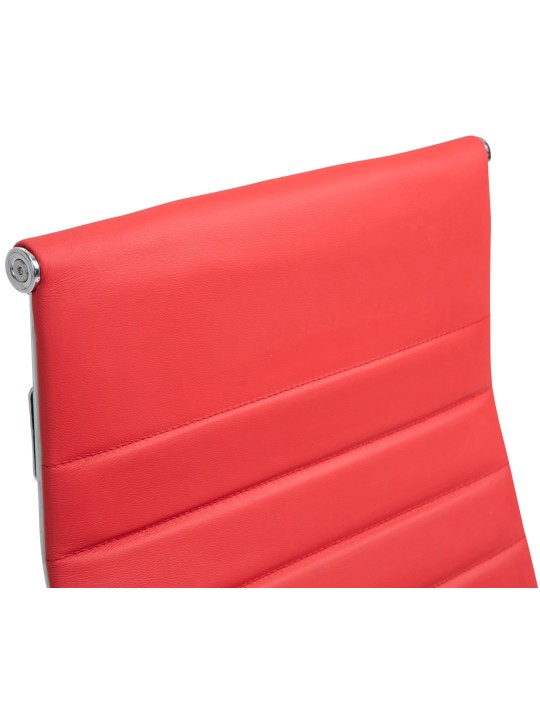 Silla de oficina Columbus cuero auténtico, rojo