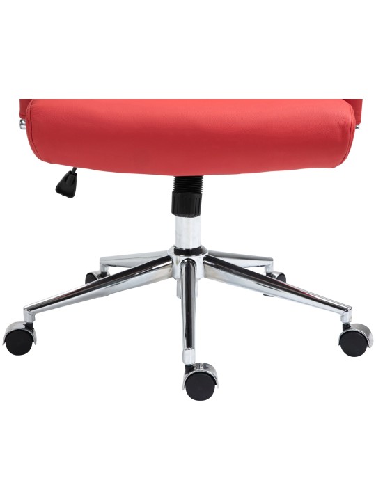 Silla de oficina Columbus cuero auténtico, rojo