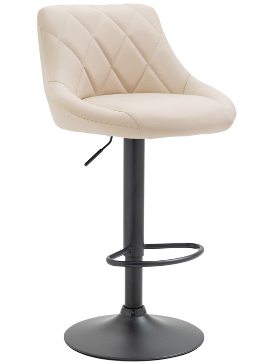 Taburete de bar Lazio piel sintética, crema