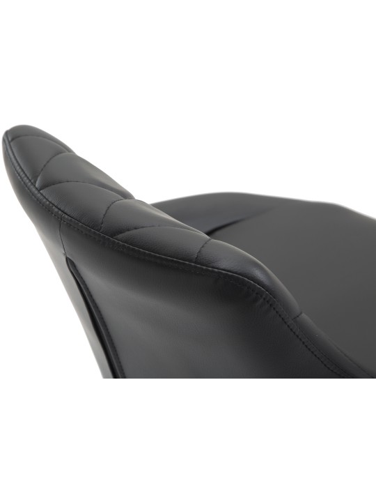 Taburete de bar Lazio de piel sintética, negro