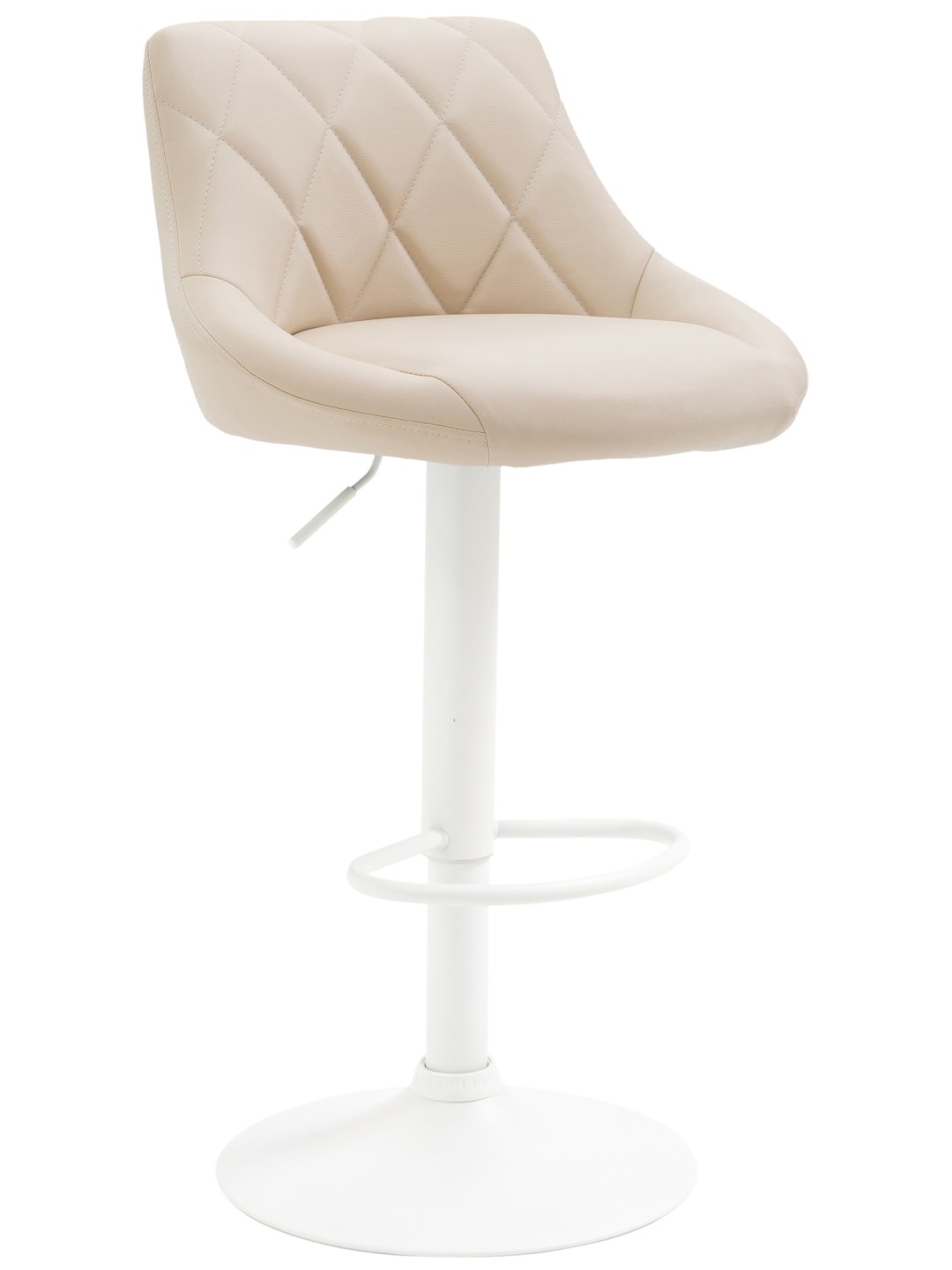 Taburete de bar Lazio de piel sintética, crema