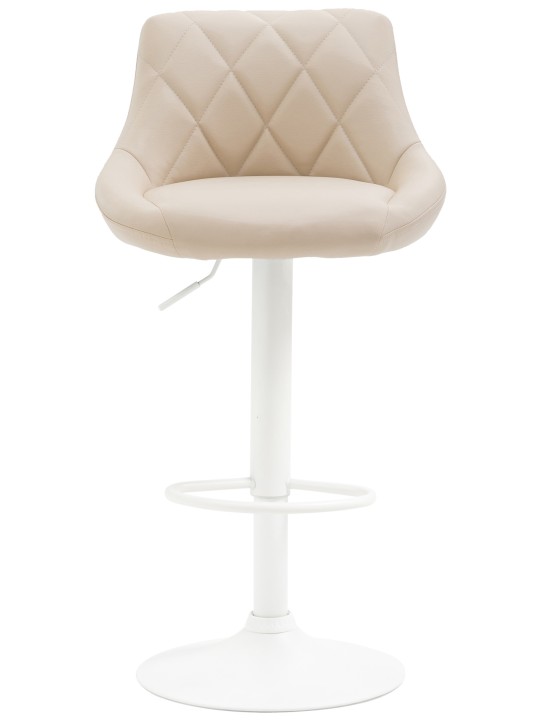 Taburete de bar Lazio de piel sintética, crema