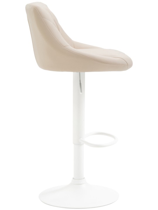 Taburete de bar Lazio de piel sintética, crema