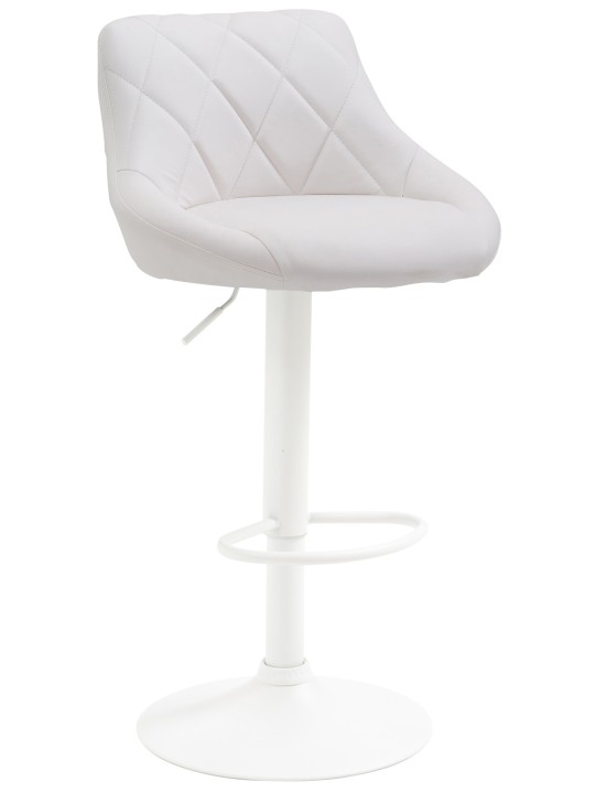 Taburete de bar Lazio piel sintética, blanco