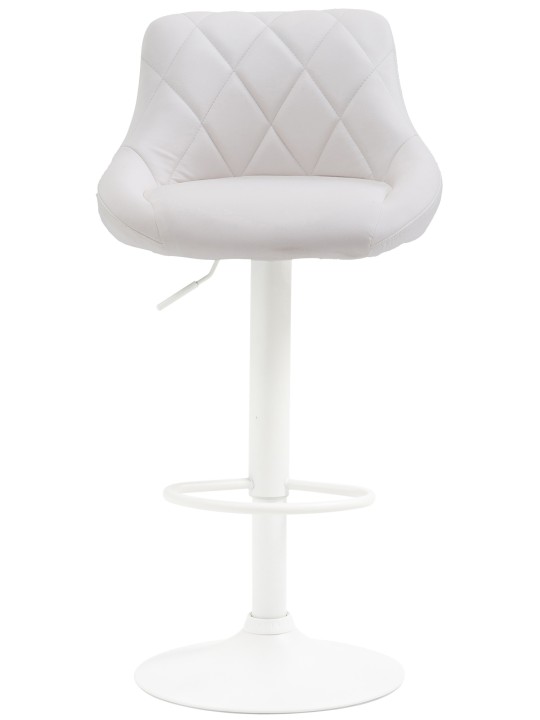 Taburete de bar Lazio piel sintética, blanco
