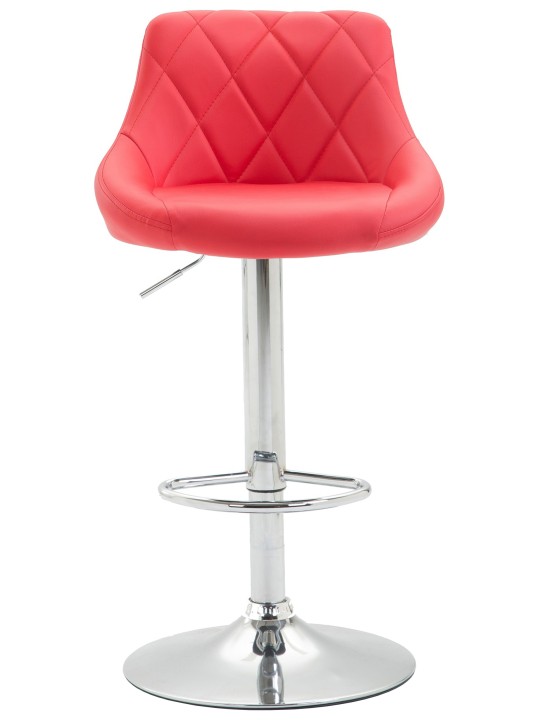 Taburete de bar Lazio piel sintética cromado, rojo