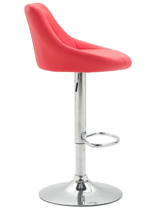 Taburete de bar Lazio piel sintética cromado, rojo