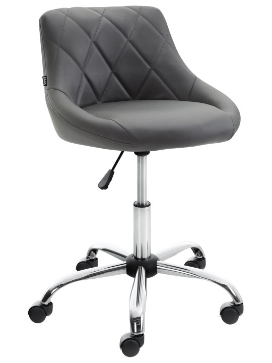 Taburete de trabajo Lazio piel sintética, gris