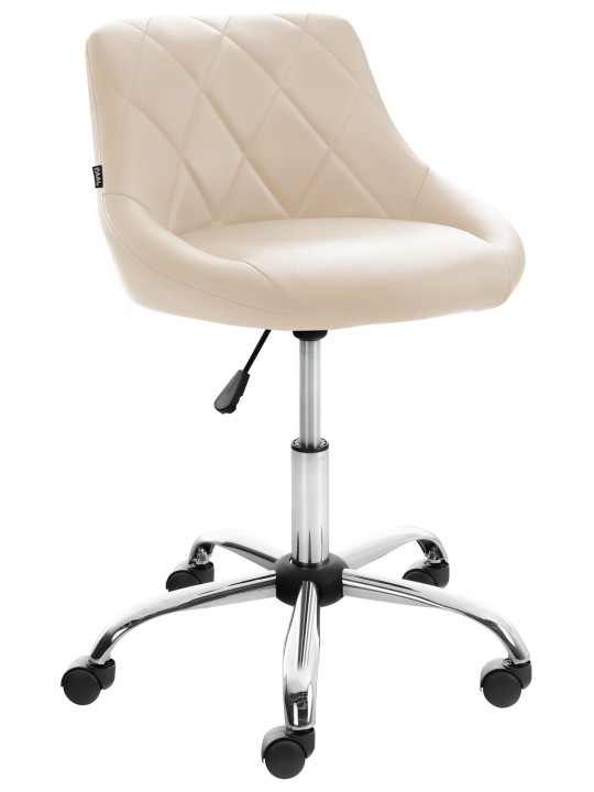 Taburete de trabajo Lazio piel sintética, crema