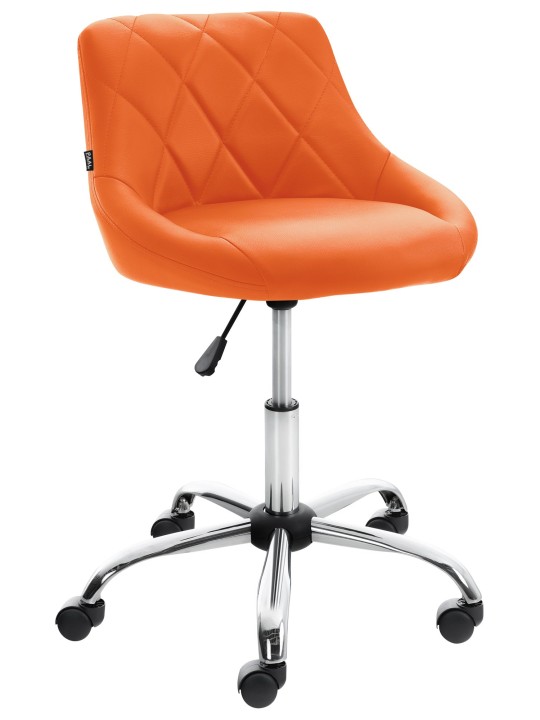 Taburete de trabajo Lazio piel sintética, naranja